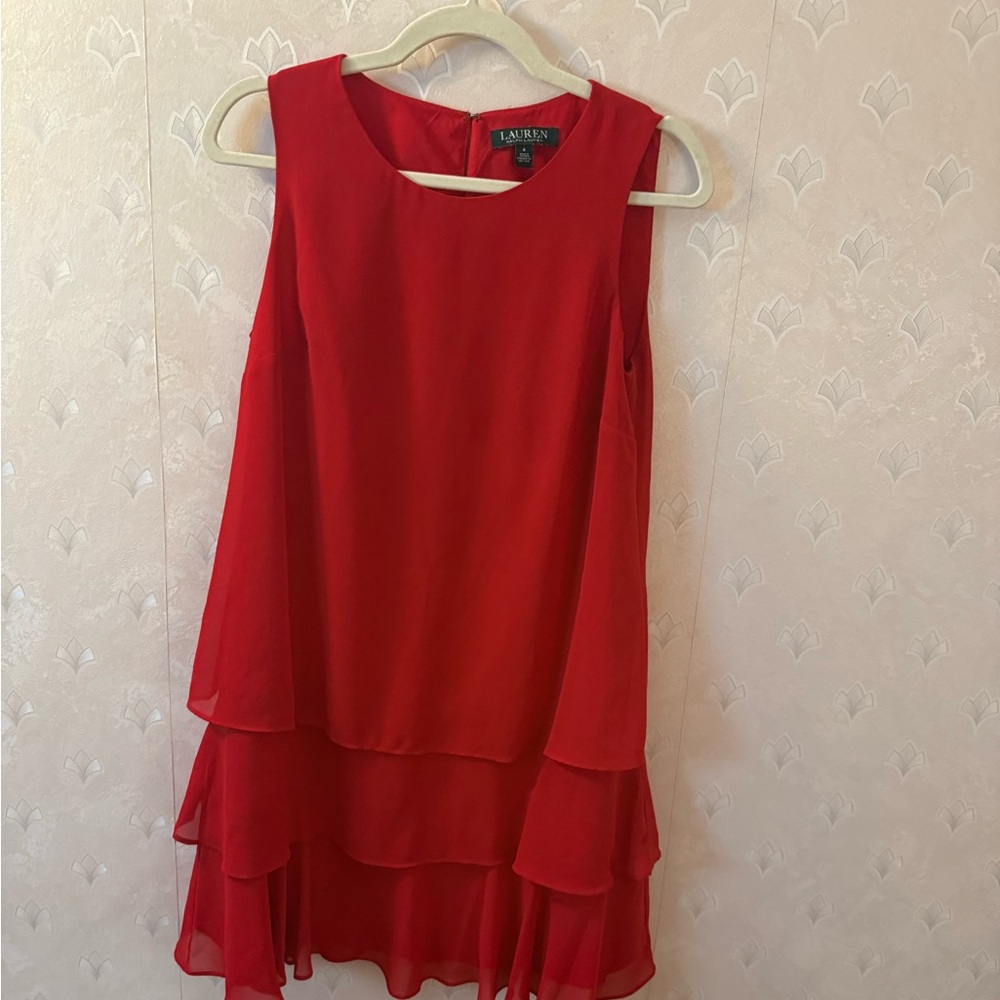 Ralph Lauren Red Layered Mini Dress